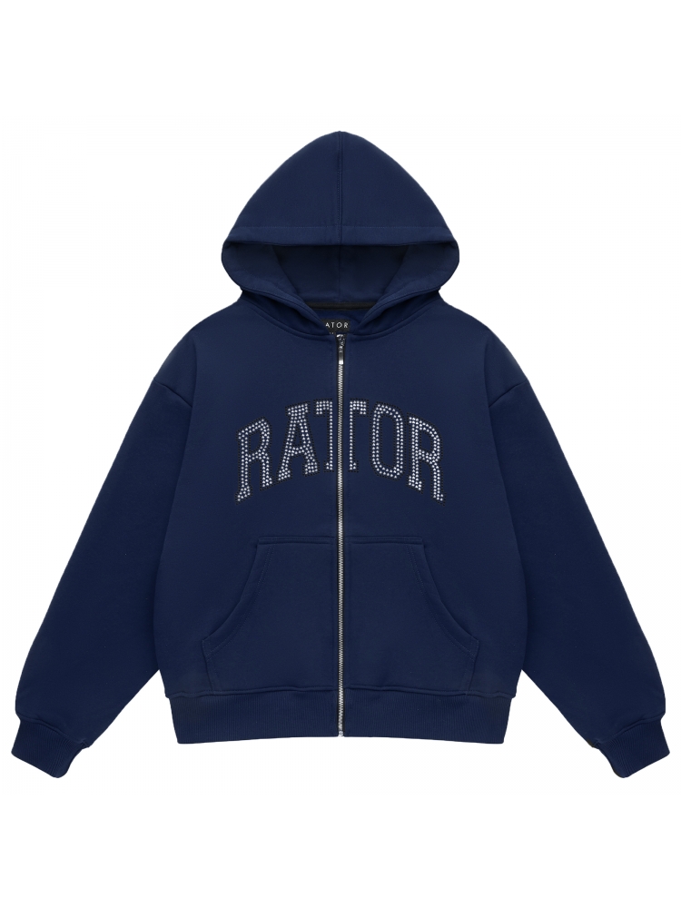 Rator college boxy zip bluza granatowa